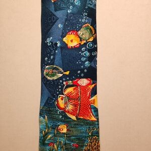 Vintage TABASCO Hot Sauce Under The Sea Necktie 100% Imported Silk